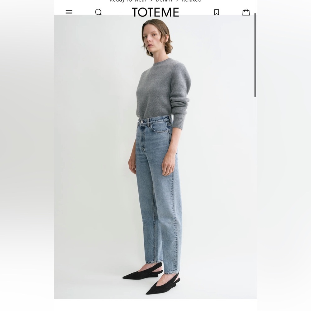 Toteme Tapered leg denim worn blue